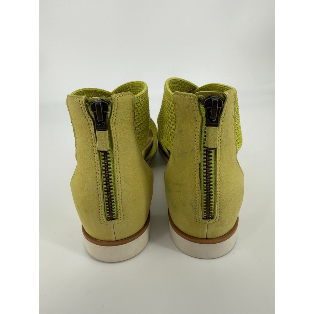 Eileen Fisher Lime Green Knit Sandals Women Size 10 Comfort Flat Zip Back Boho - Picture 4 of 12